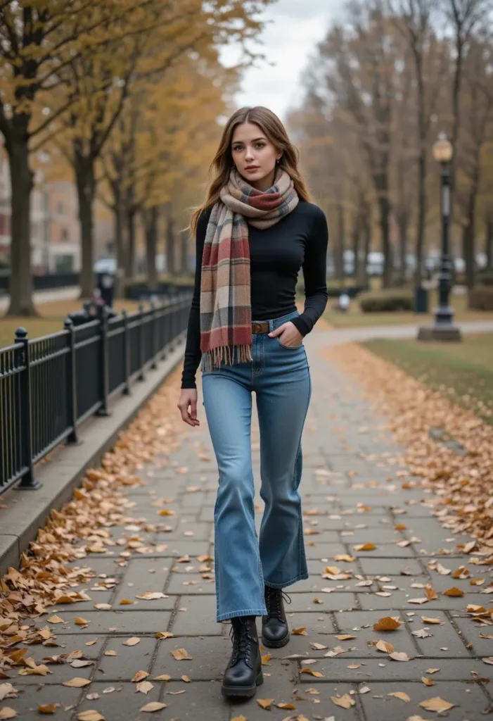 fall denim outfits for women