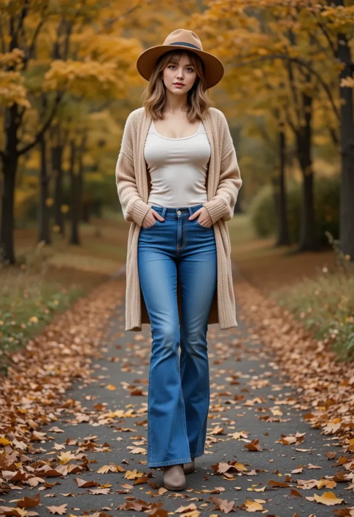 fall denim outfits for women