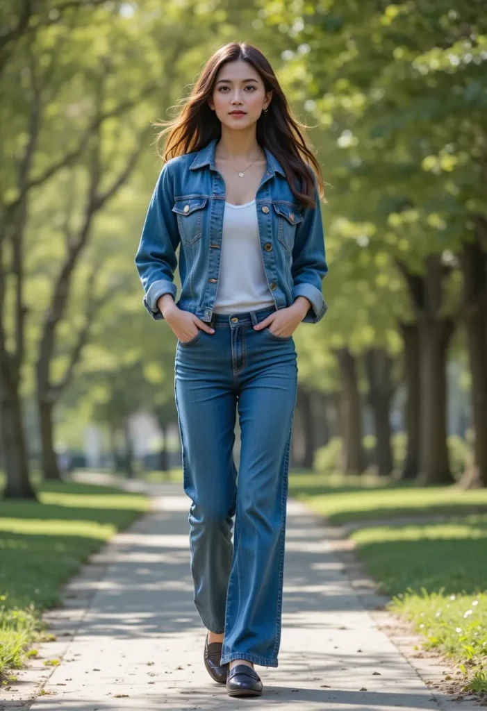 fall denim outfits for women
