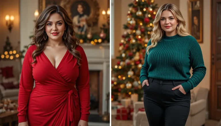 Plus-size women Christmas outfits