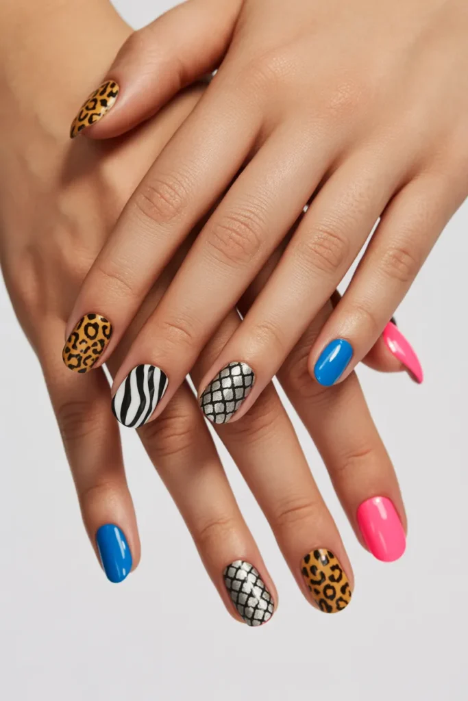 Animal Print Accent Nails ideas