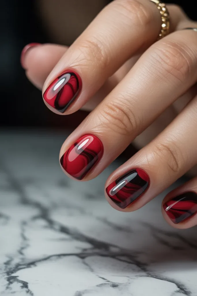 Bloodstone Marble Nails designs