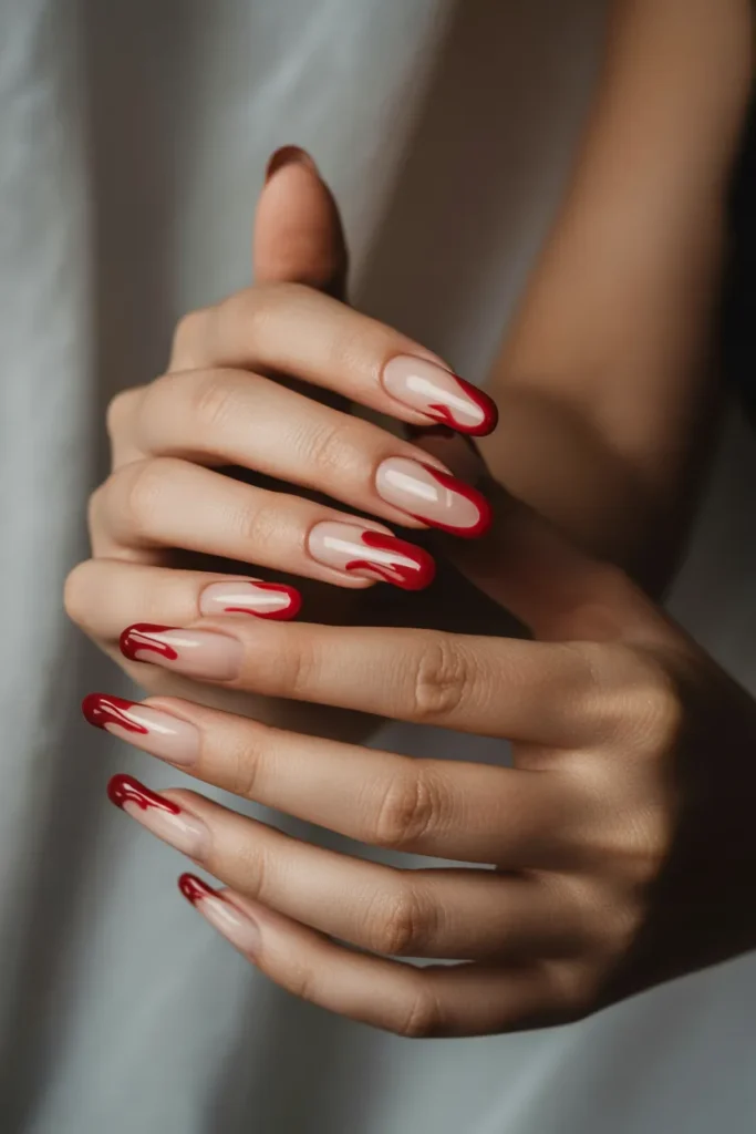 Bloody Drip Effect women nails