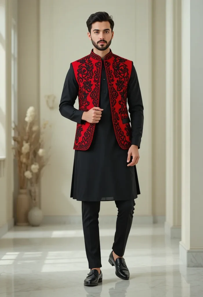 Modern Eid Look with a Statement Waistcoat