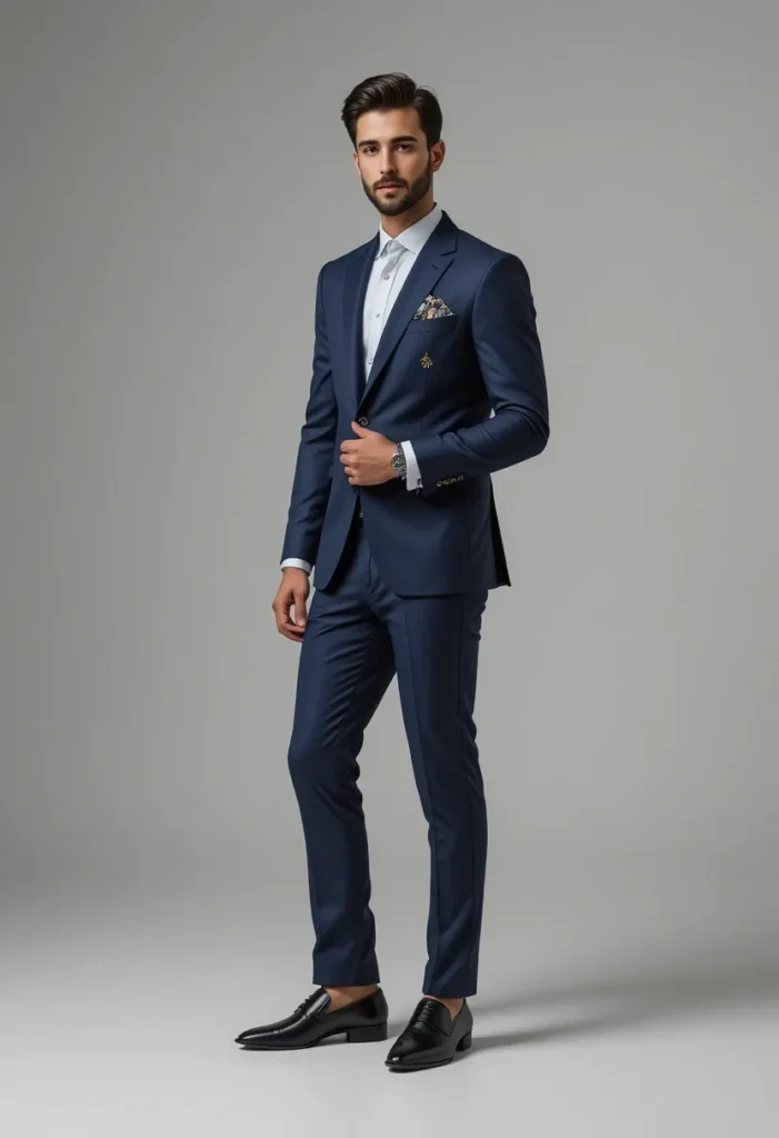 Modern Slim-Fit Suit with Eid Accents