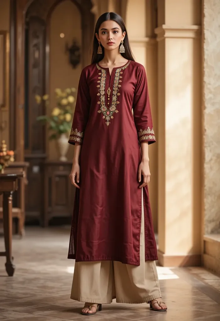 Traditional Long Kurti with Palazzo