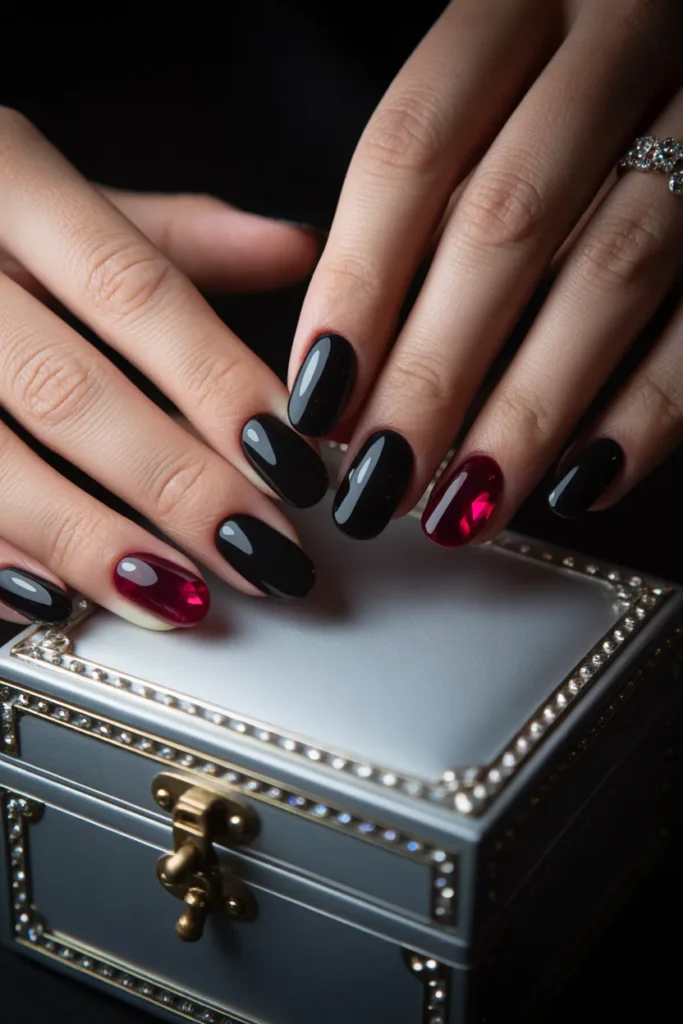 Gemstone Embellished Nails designs