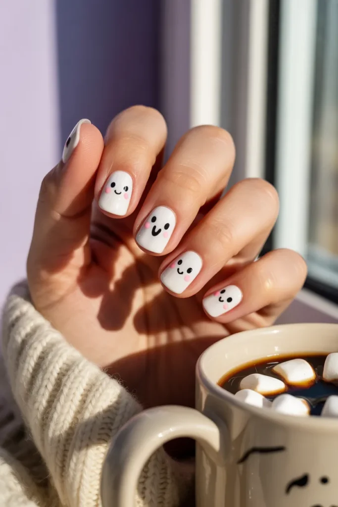  Ghostly Whites Women nails