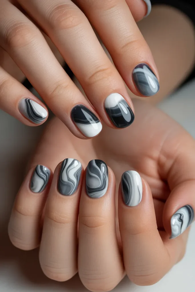 Marble Effect Nails
