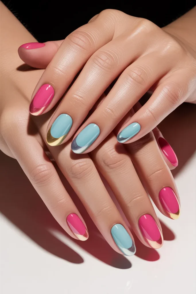 Metallic Tips Nail designs for women