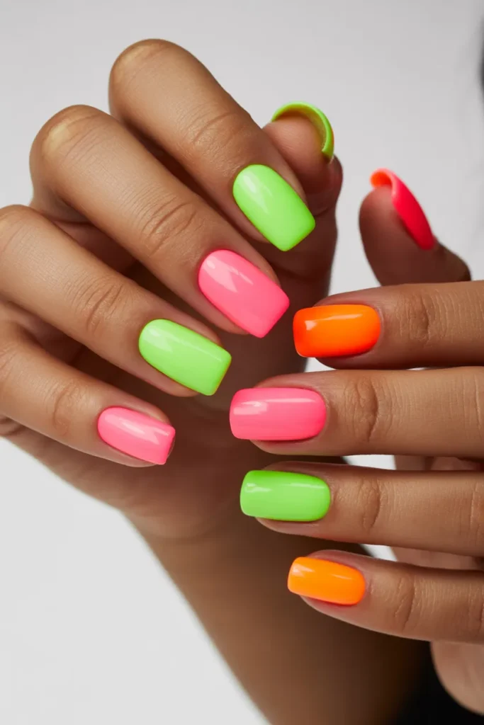 Neon Acrylic Nails ideas for women