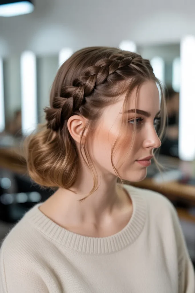 Classic Crown Braid Half Up