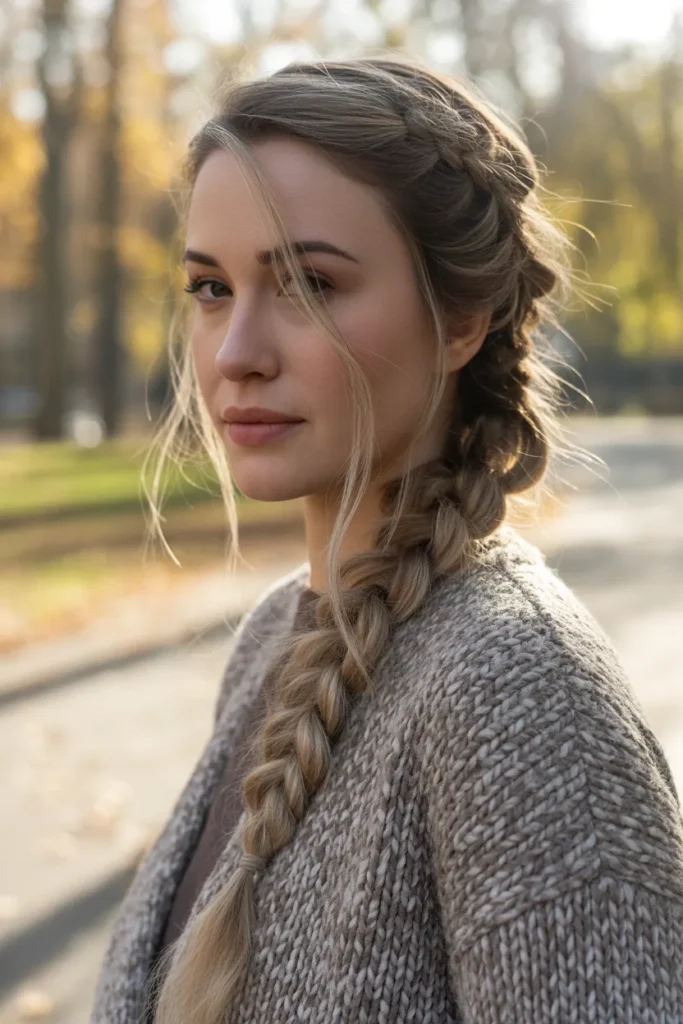 Side Braid With Loose Strands