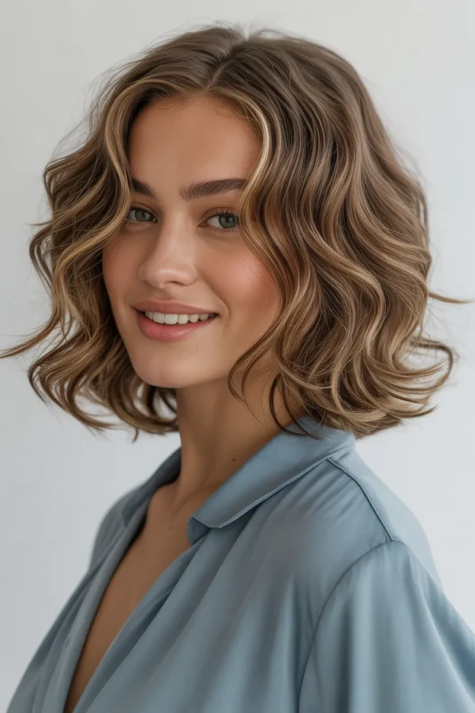 Medium-Length Wavy Lob