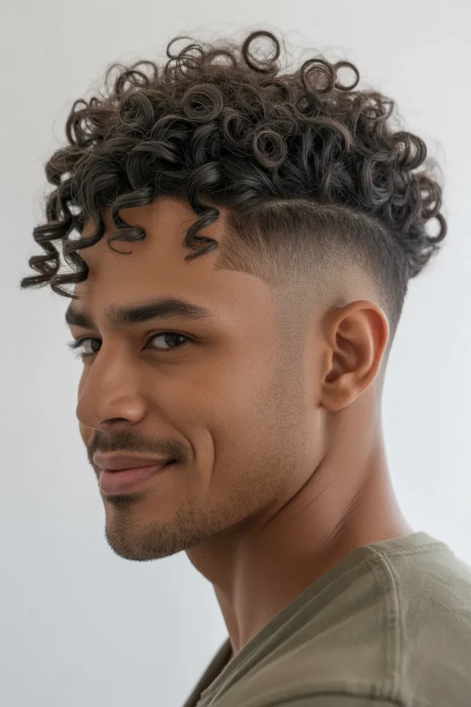 Curly Top Fade