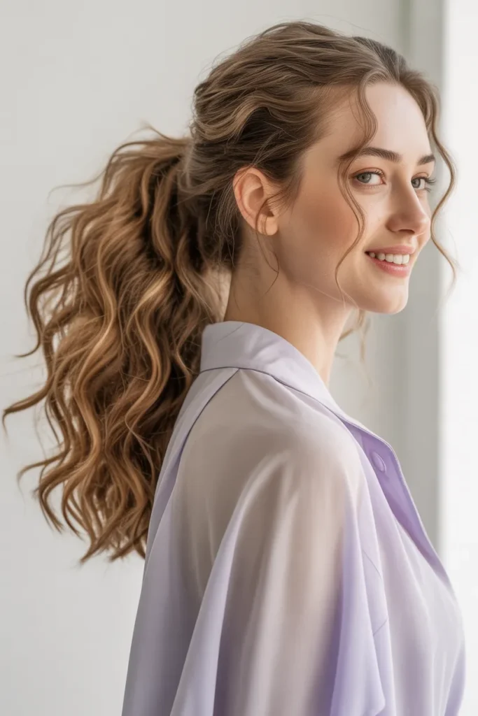 Tousled Wavy Ponytail