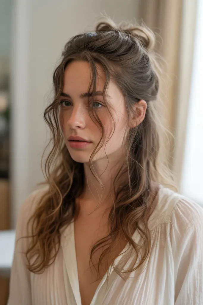 Messy Half-Up, Half-Down