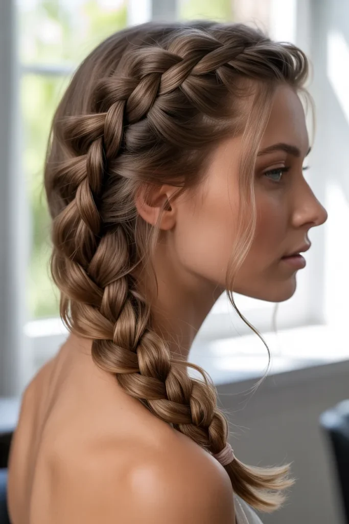 Side-Swept French Braid