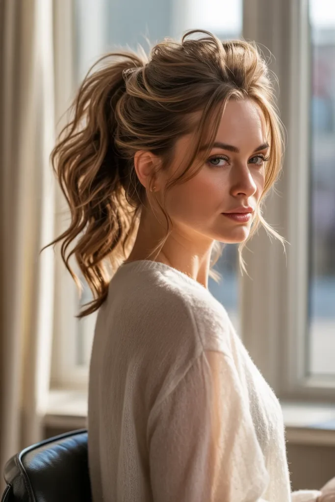 Messy Ponytail with Volume