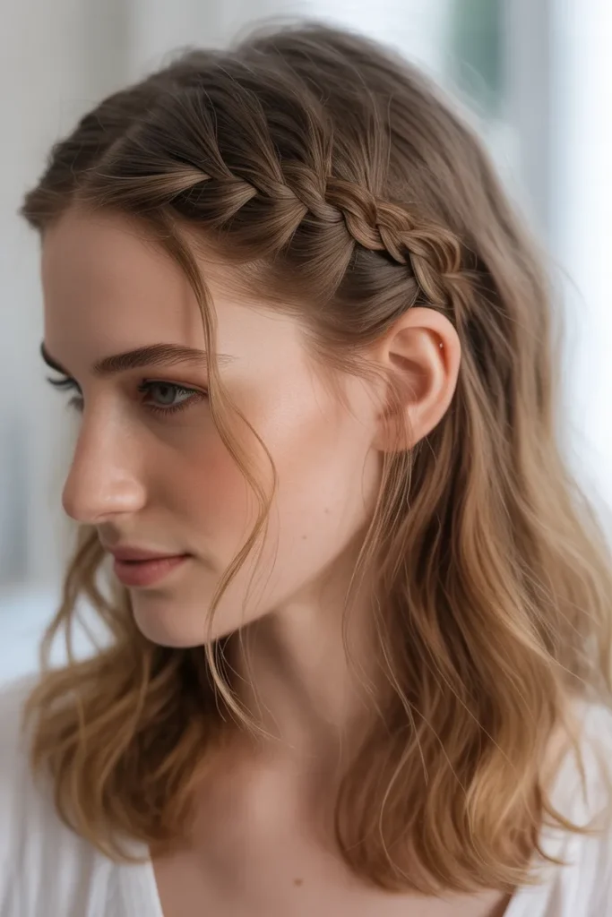 Mini Fishtail Braid with Loose Hair
