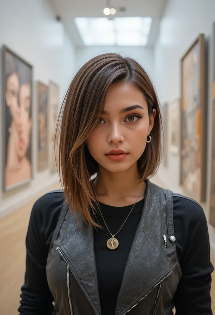 The Asymmetrical Lob haircut for women