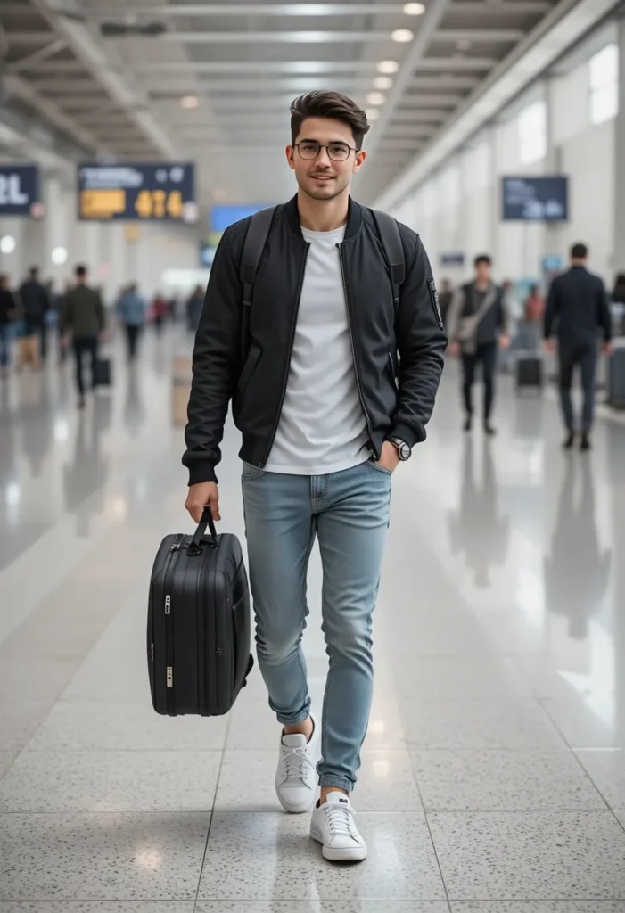 Bomber Jacket + T-Shirt + Jeans