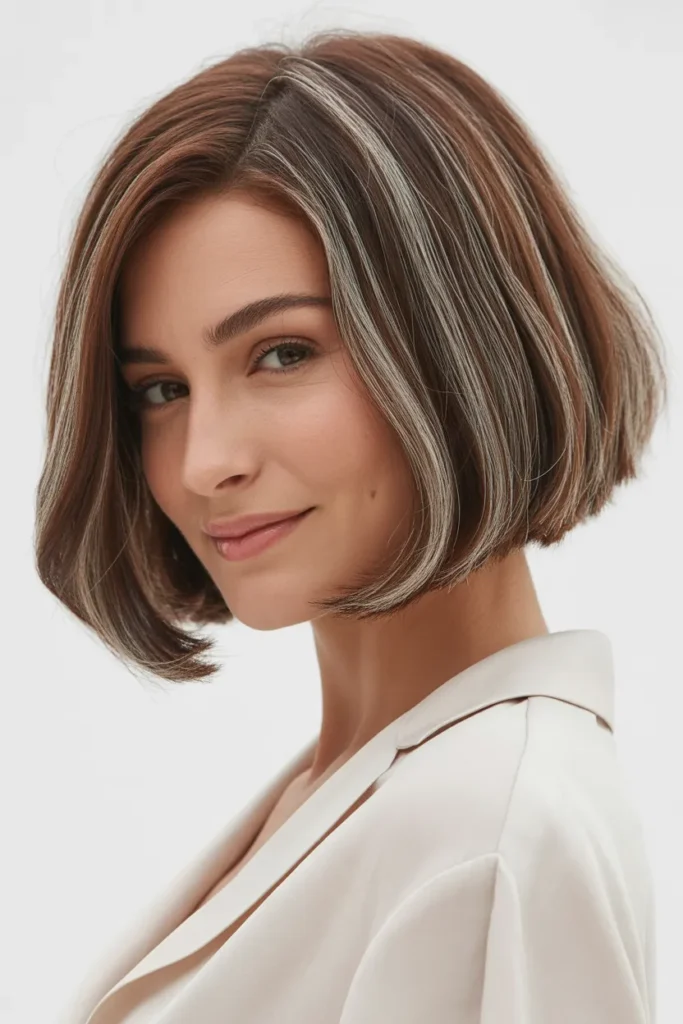 Brown Bob with Silver Definition