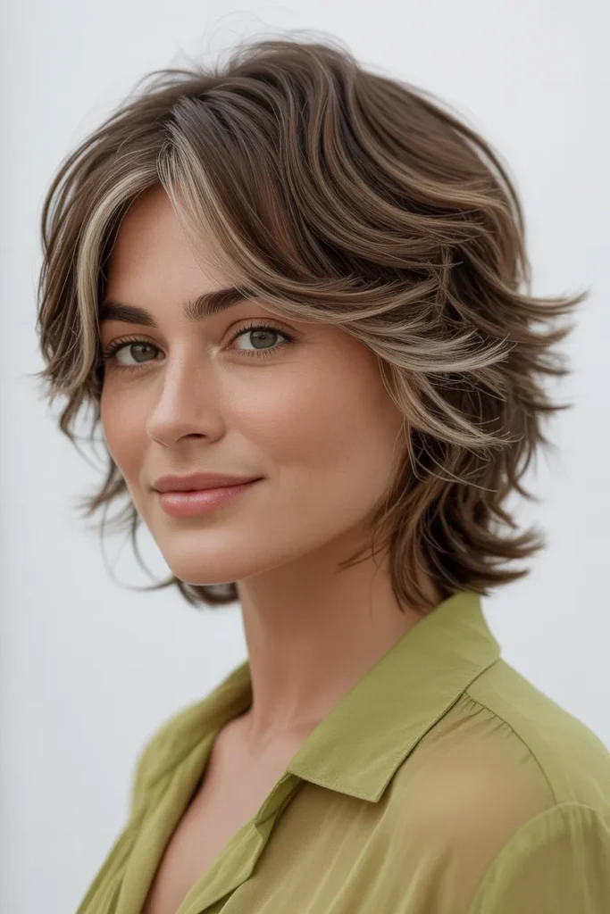 Brown Texture Cut with Silver Movement