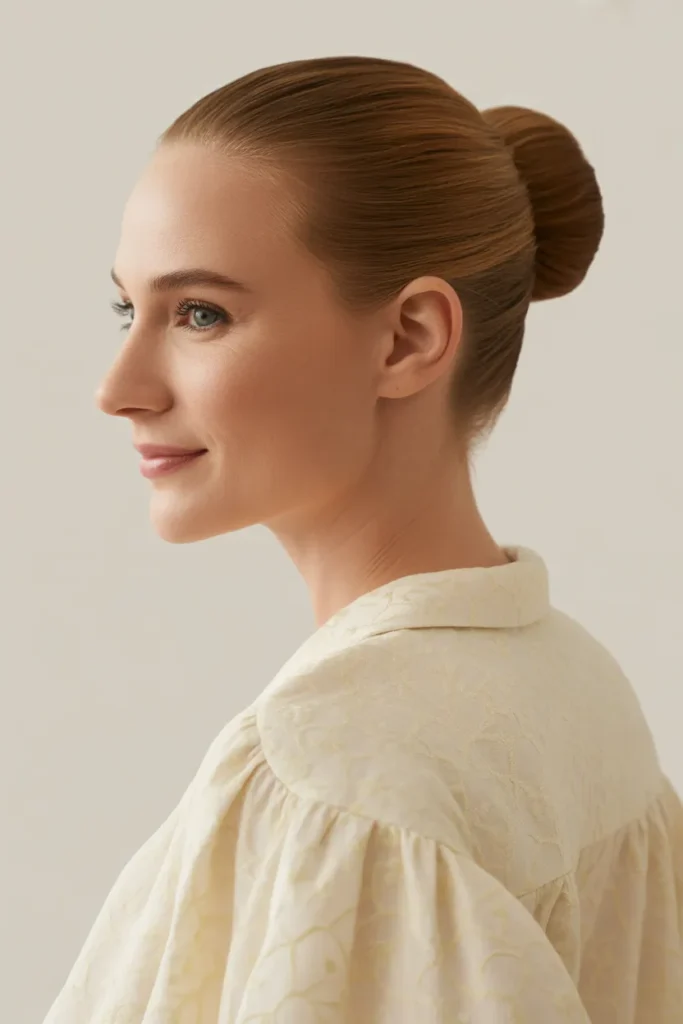 Defined Bun with Natural Finish