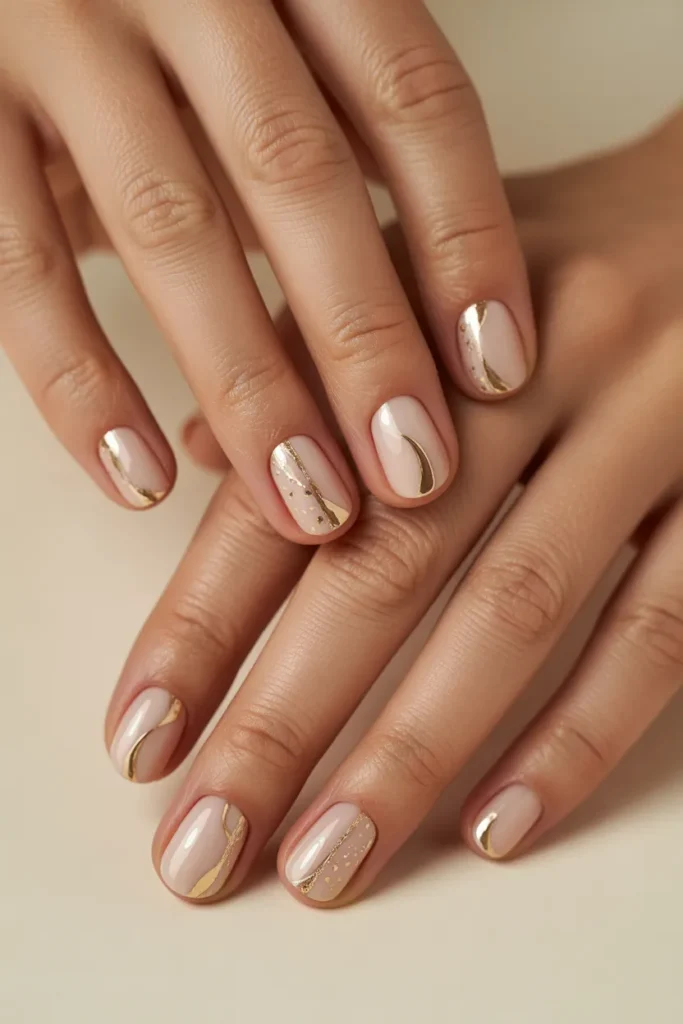 Elegant Nude with Gold Accents