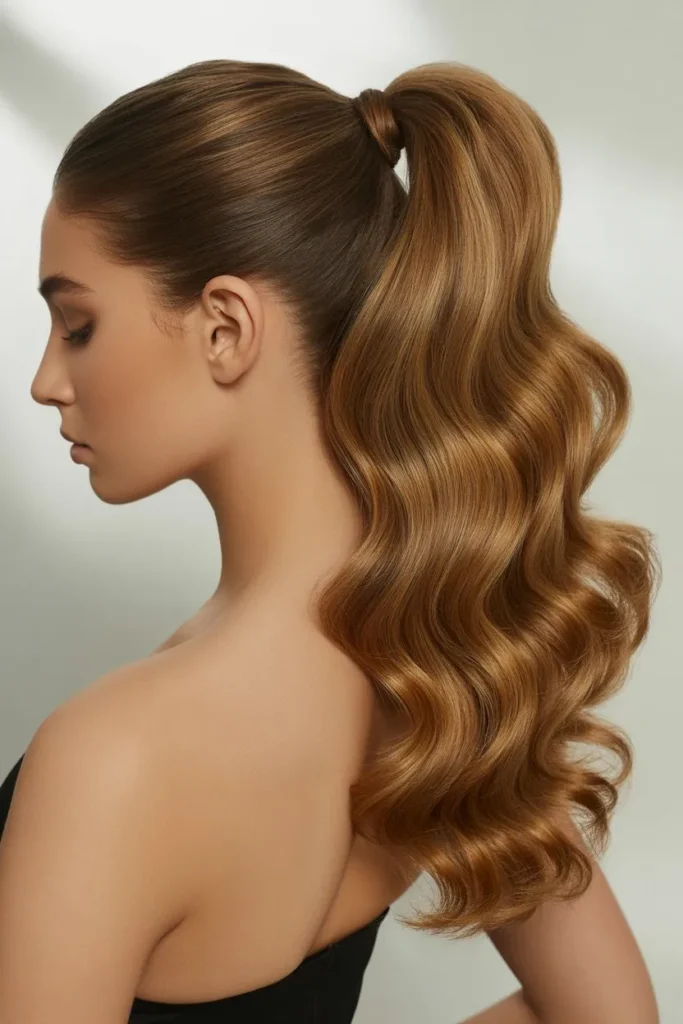 The High Ponytail with Waves women hairstyles