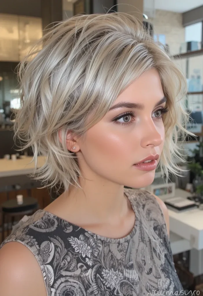 The Layered Pixie Cut with Waves