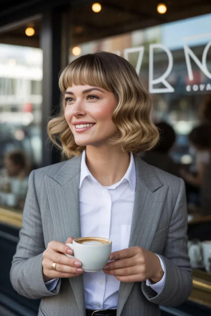 The Long Bob with Curtain Bangs hairstyles