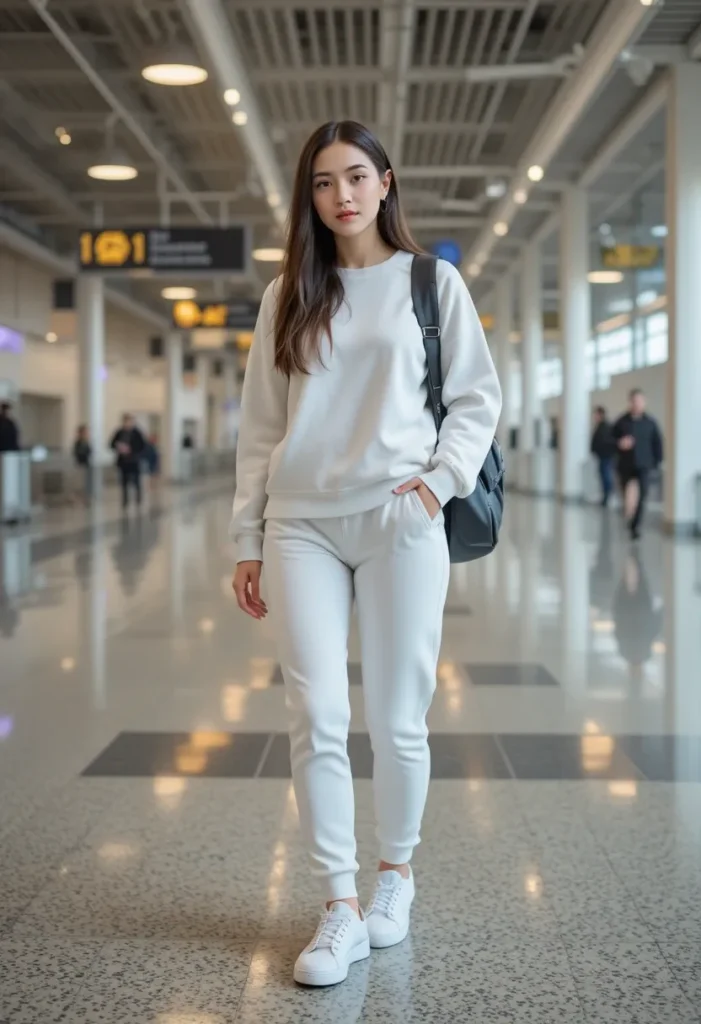 Monochrome Sweat Set airport outfits for women