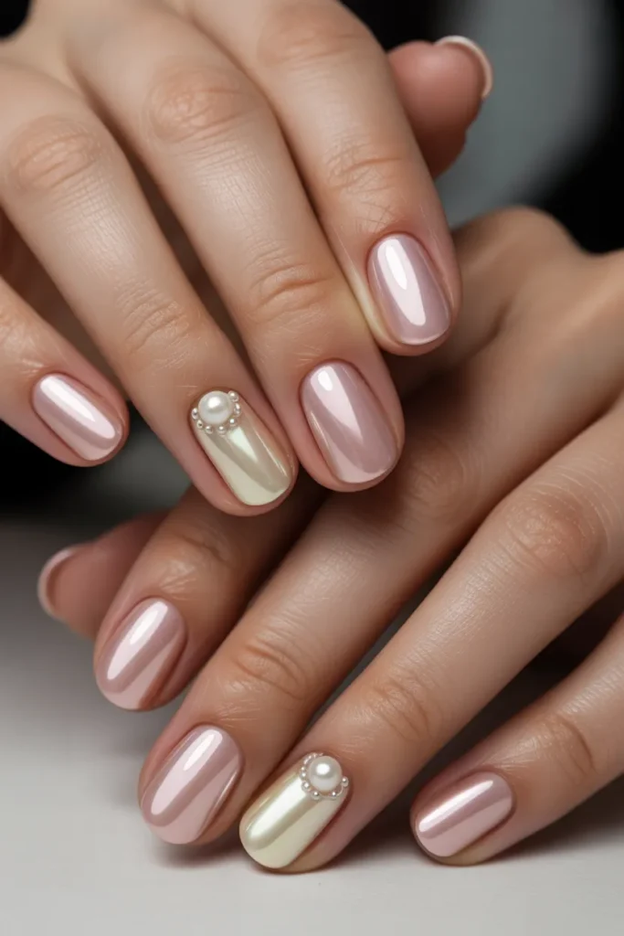 Pearl Accents Nail designs