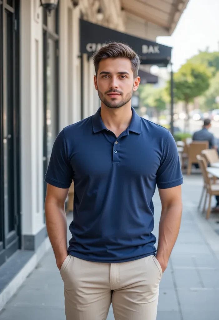 Polo Shirt + Tailored Shorts Men's Valentine's day outfits