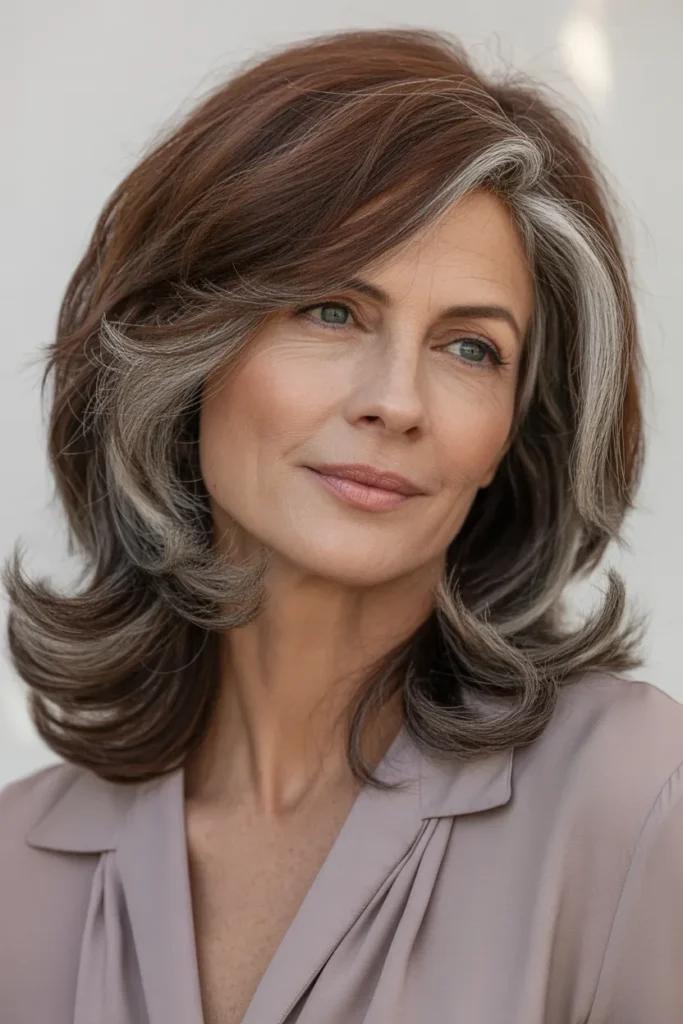 Rich Brown with Muted Silver Layers