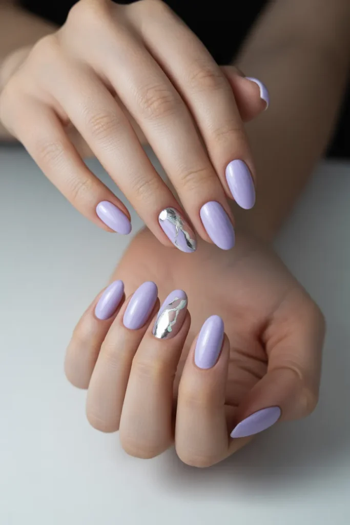 Soft Lavender with Silver Foil