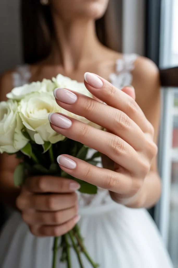 Soft Milky White Almond Nails