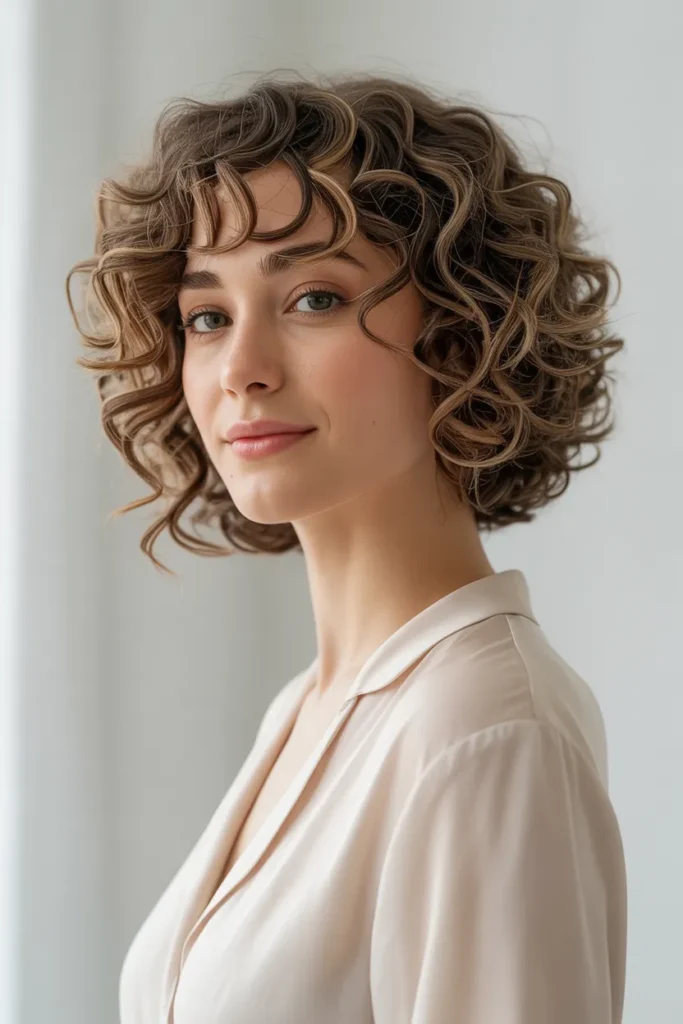 Soft Rounded Curly Bob