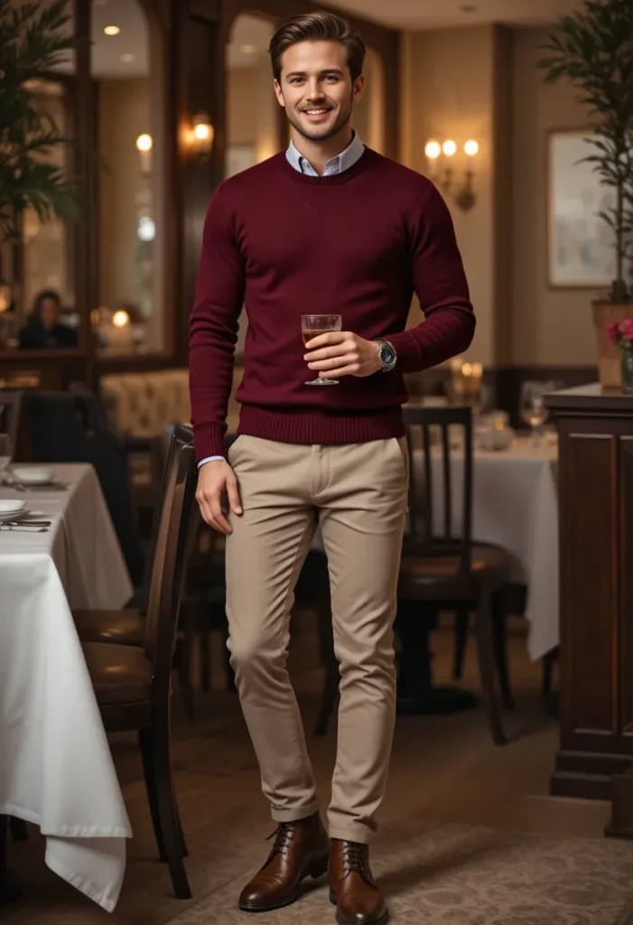 Sweater + Chinos Combo Men valentines day outfits