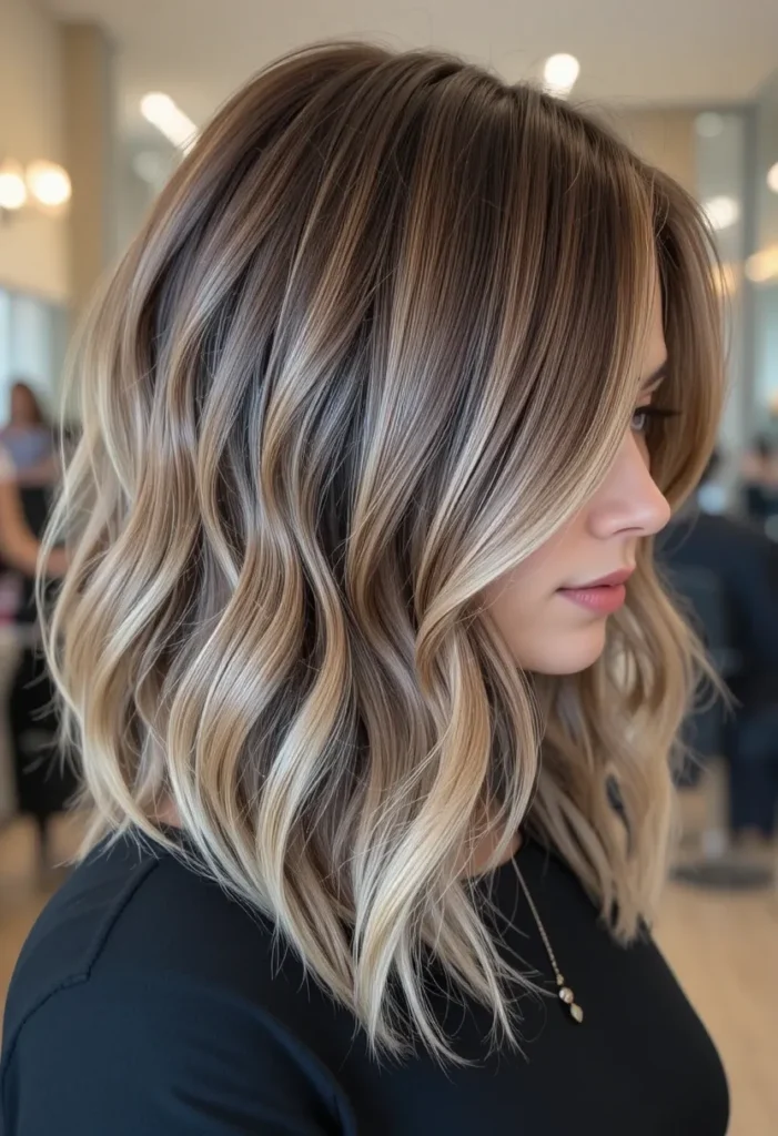 The Lob with Highlights and Low Lights hairstyle