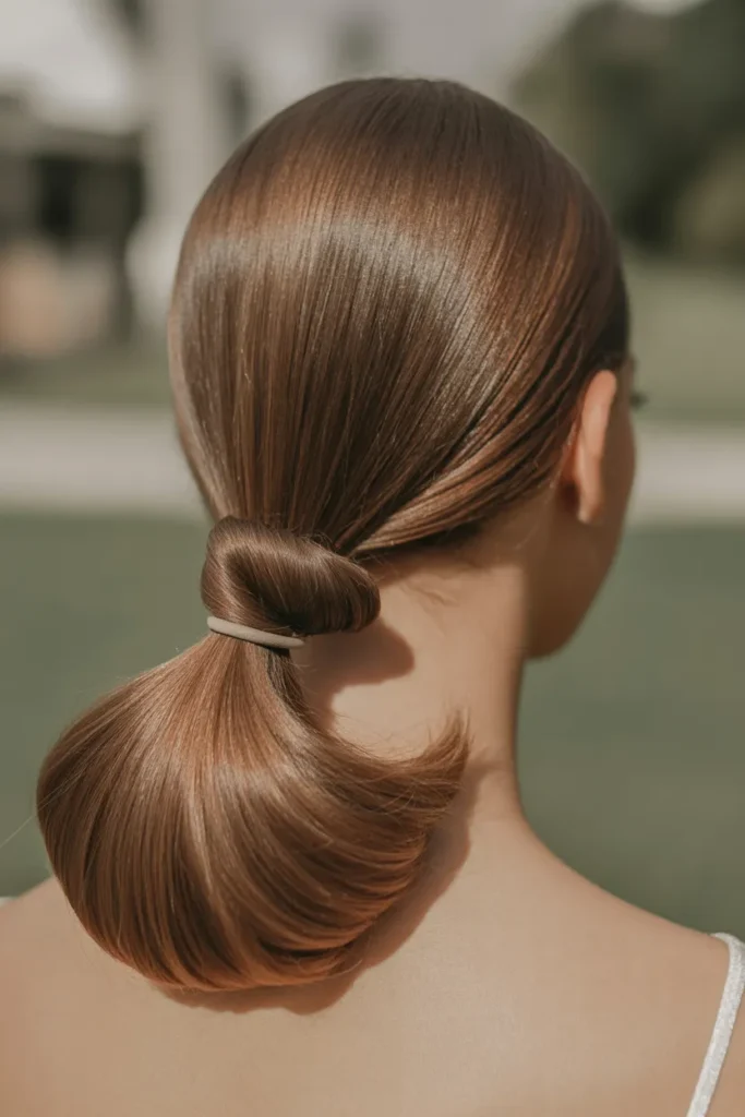 The Simple Low Ponytail with Twist 