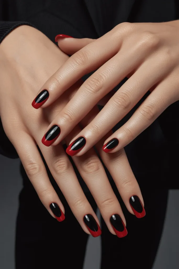 Bold Red Tips with Black Base