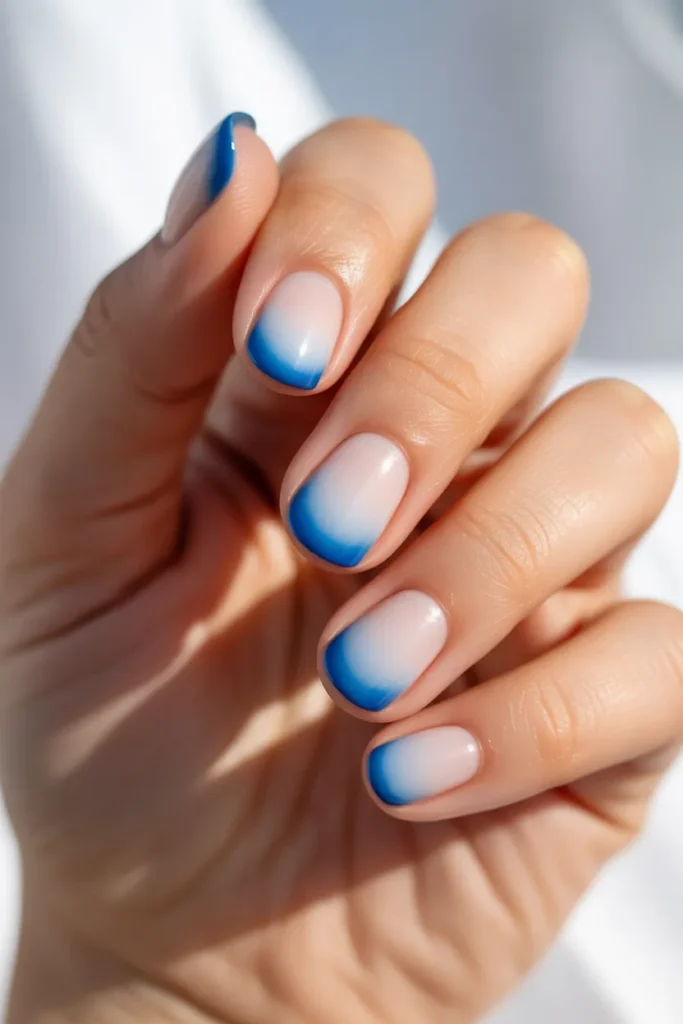 Gradient Blue Tips with White Base