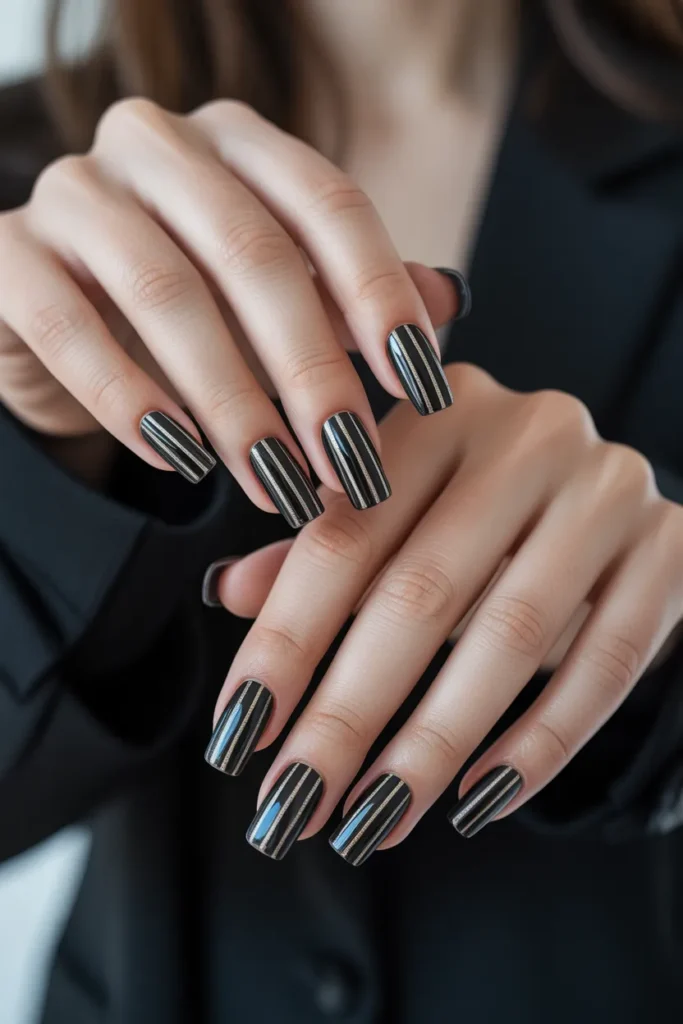 Black Cateyes with Gold Stripes