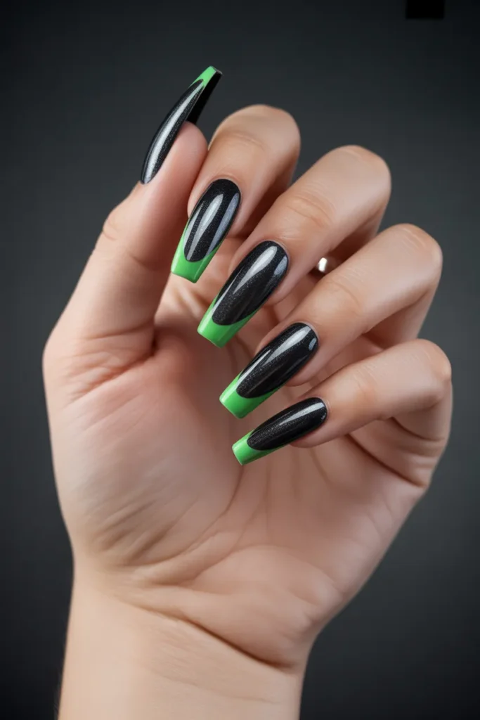 Black Cateyes with Neon Green Accents