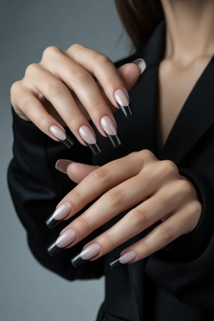 Black Chrome French Tips