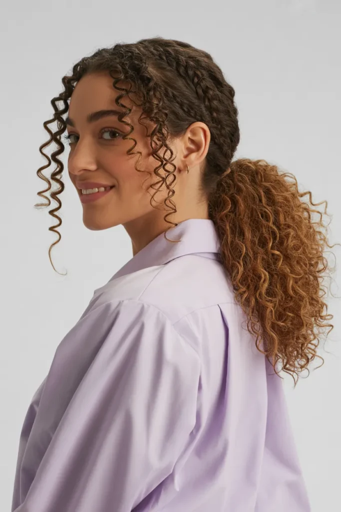 Braided Ponytail with Curly Ends