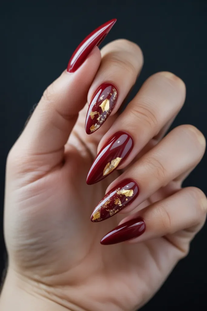 Burgundy with Gold Foil Accents